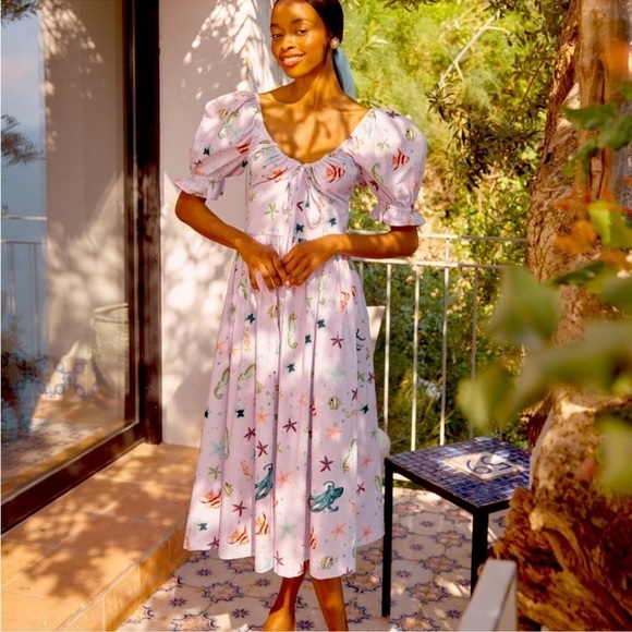 EUC Hill house lilac Ophelia dress in Sea Creatures - Picture 2 of 11